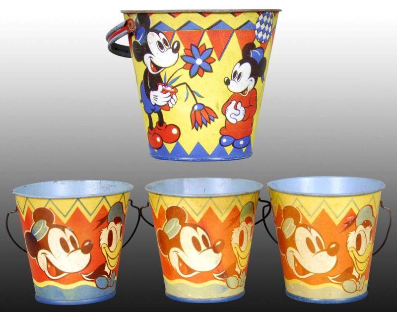 Appraisal: Lot of Disney Tin Mickey Minnie Mouse Pails Description English