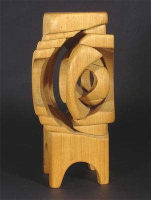 Appraisal: A Brian Wilsher wood abstract sculpture signed and dated in