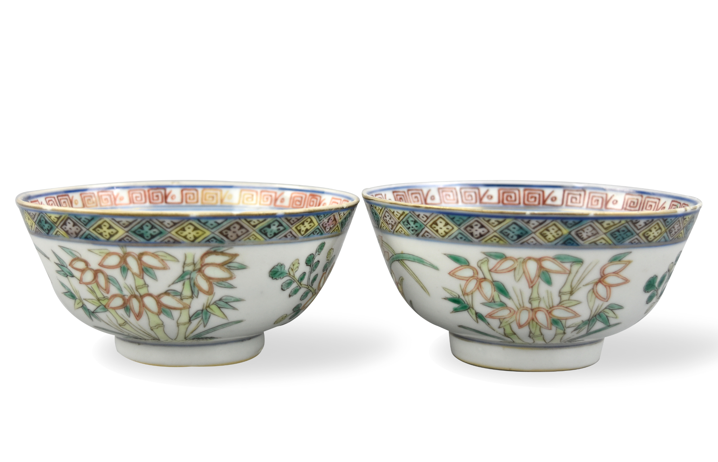 Appraisal: Chinese th C famille rose bowl decorated with flower plants