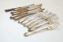 Appraisal: A SET OF EACH GERMAN SILVER FRUIT EATERS