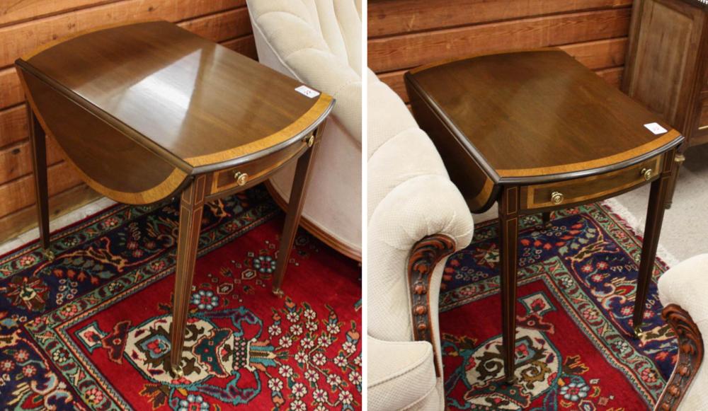 Appraisal: A PAIR OF AMERICAN SHERATON STYLE DROP-LEAF PEMBROKE TABLES Tradition