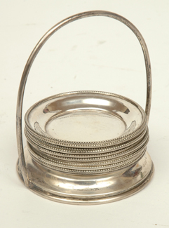 Appraisal: A LATE TH CENTURY TWELVE PIECE STERLING SILVER COASTER SET