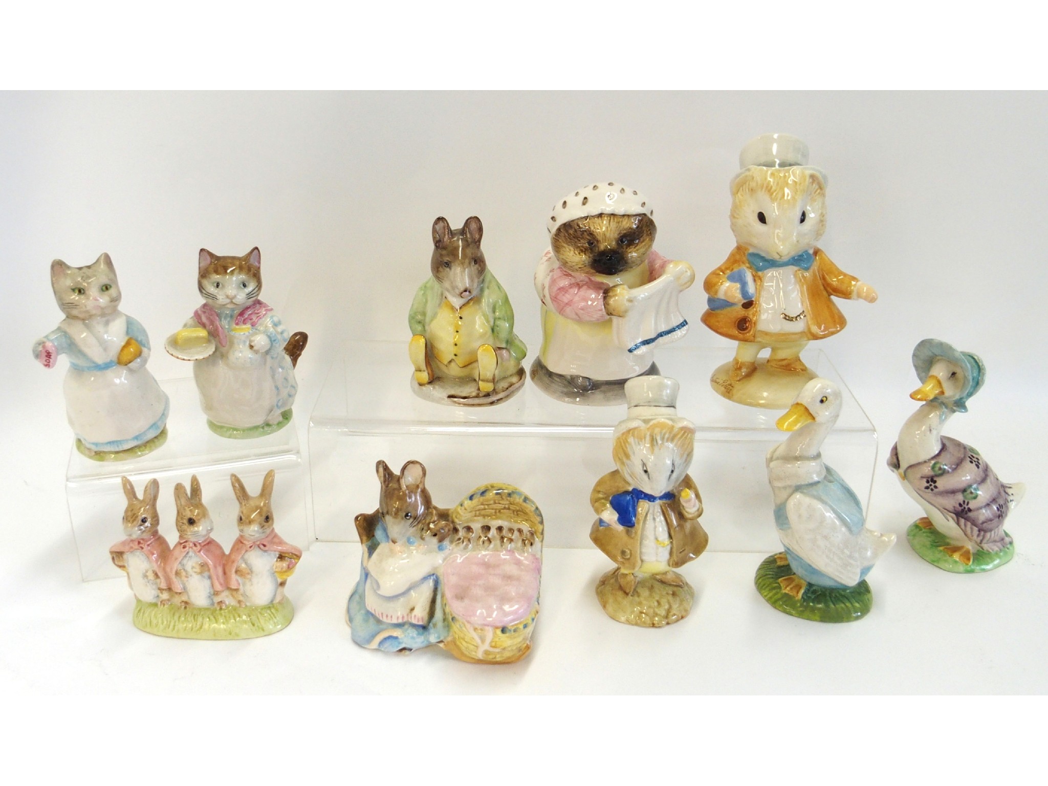 Appraisal: Seven Beswick Beatrix Potter figures including Mr Drake Puddleduck Jemima