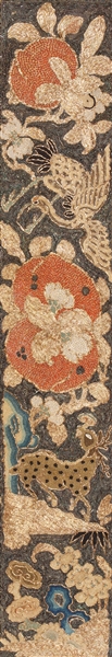 Appraisal: Elaborate Chinese silk and gilt thread embroidery mounted on Japanese