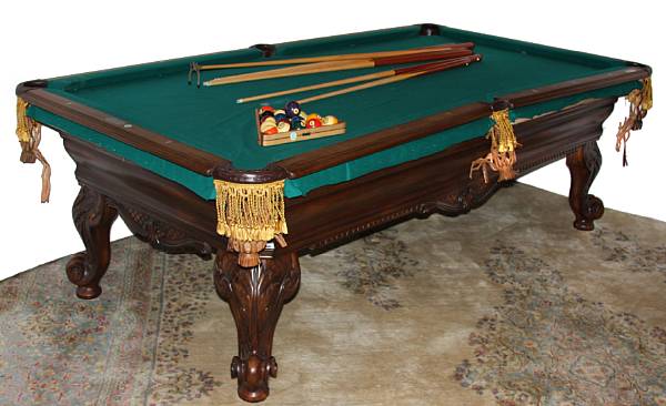 Appraisal: A Billiard table bearing the label Custom made Golden West