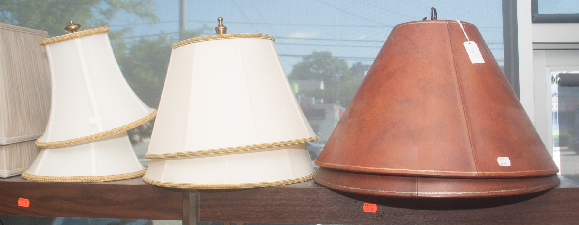 Appraisal: Six pair of lamp shades Undernumber