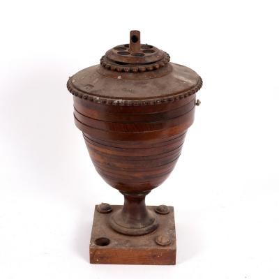 Appraisal: A th Century mahogany medal cabinet of urn form each