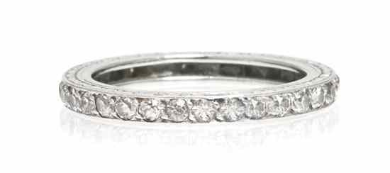 Appraisal: An Edwardian Platinum and Diamond Eternity Band containing numerous old