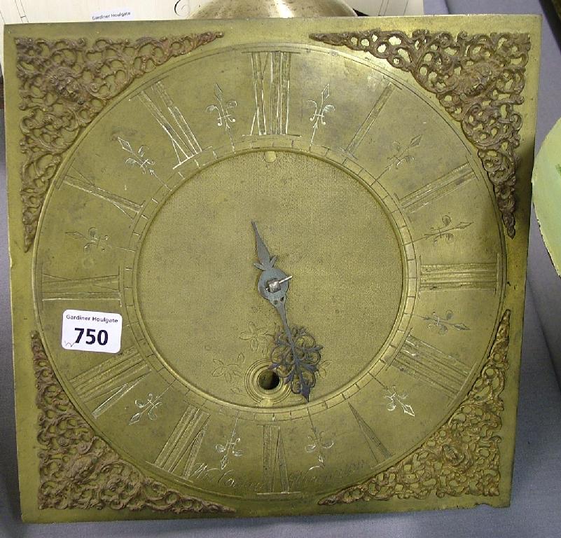 Appraisal: Thirty hour longcase clock movement the square brass dial signed