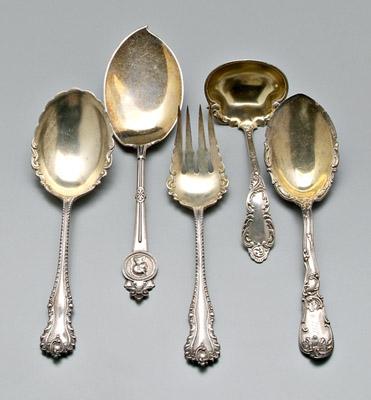 Appraisal: Five sterling silver serving pieces Dominick Haff Mazarin salad set