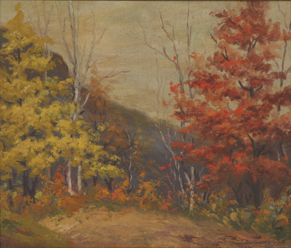 Appraisal: L Hanvemeier American th century fall landscape oil on board