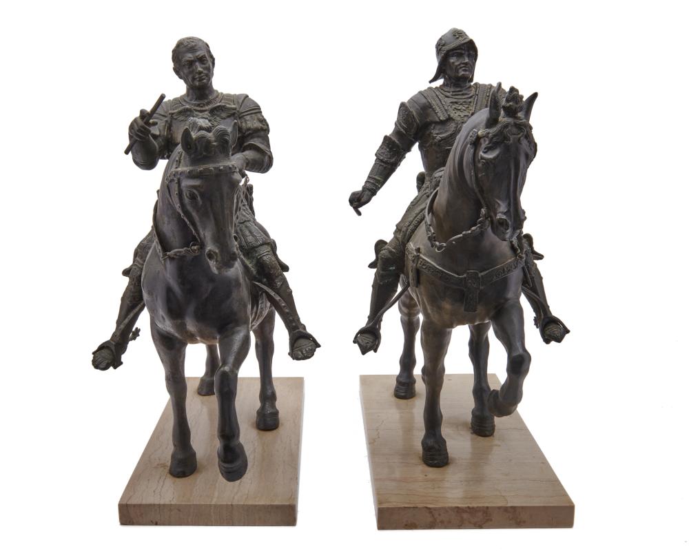 Appraisal: Pair of Grand Tour Equestrian Bronzes Bartolomeo Colleoni - after