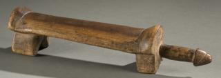 Appraisal: Burkina Faso phallic neck rest th century Mossi wooden flute