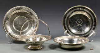 Appraisal: Sterling Silver Basket Bowls and Tray Group of sterling silver