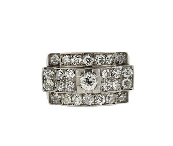 Appraisal: Platinum ctw Old Mine Cut Diamond Ring METAL Platinum GEMSTONES