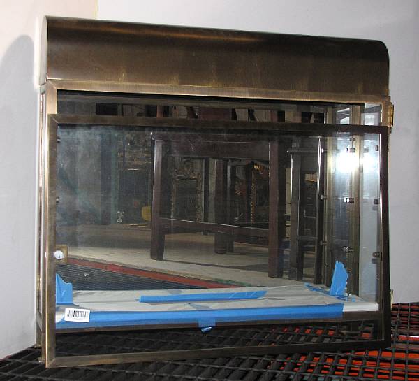 Appraisal: A metal and glass snuff bottle display cabinet With removable