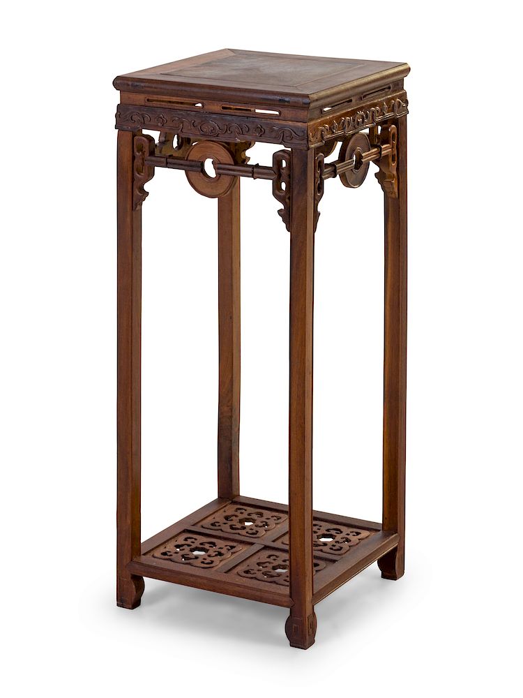 Appraisal: A Chinese Jichimu Wood Square Side Stand Height x width