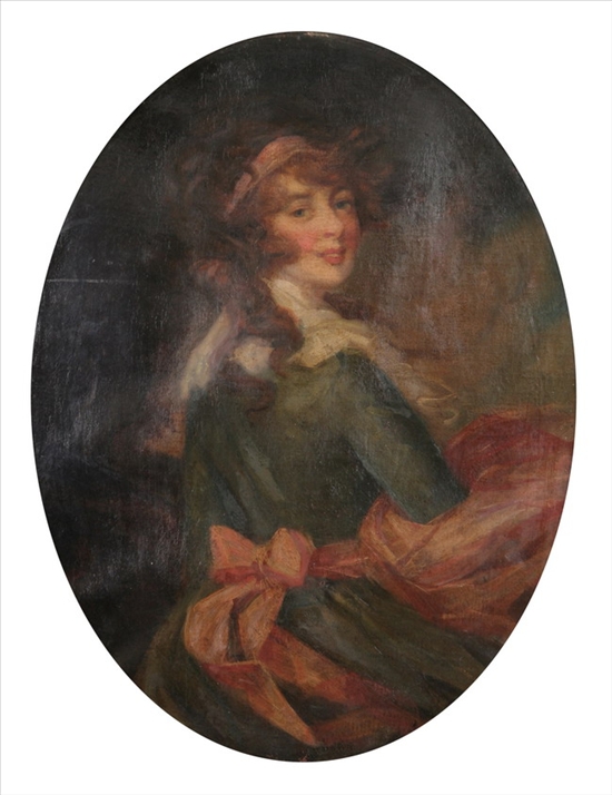 Appraisal: FOLLOWER OF GEORGE ROMNEY English - GIRL WITH RED HAIR