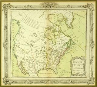 Appraisal: Circa French Engraving Map of North America with embellished border