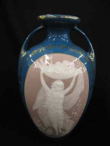 Appraisal: German Pate-Sur-Pate Porcelain Vase maiden with basket of fruit gold