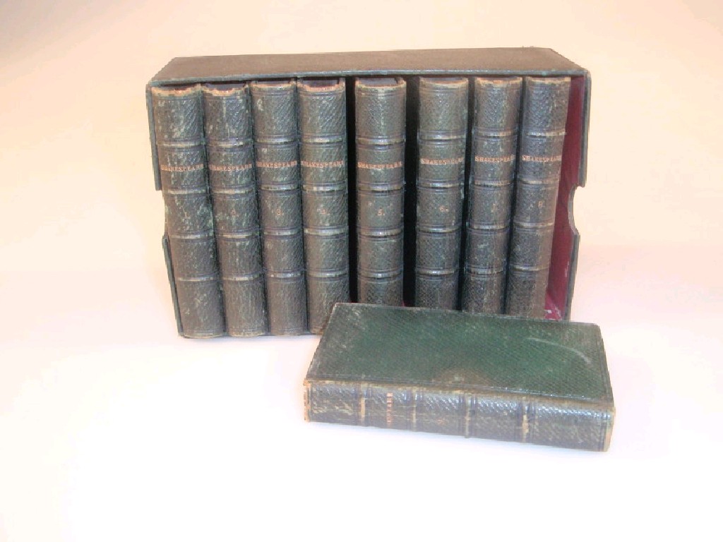 Appraisal: Shakespeare Willliam - Plays nine vols Pickering London green Morocco