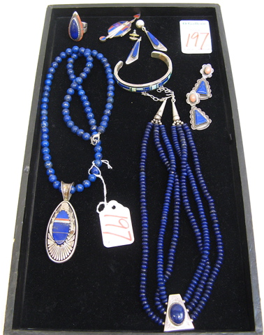 Appraisal: LAPIS LAZULI STERLING SILVER JEWELRY some accented with Coral and