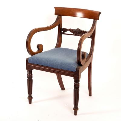 Appraisal: A William IV mahogany open armchair on reeded front legs