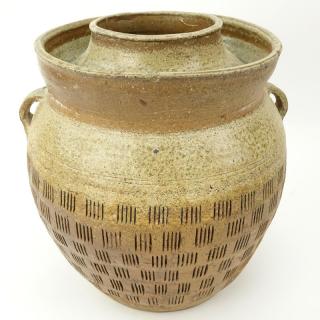 Appraisal: Chinese Warring States Period - Beige Painted Stoneware Storage Vessel