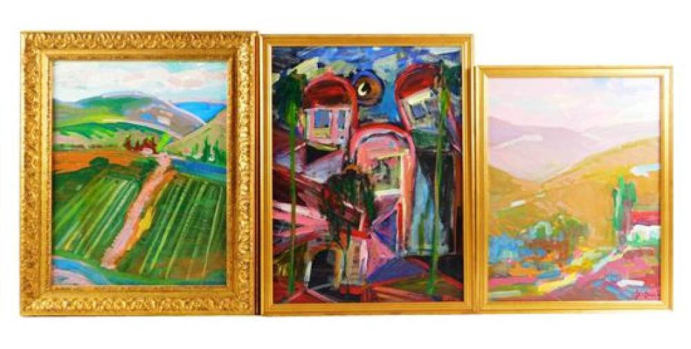 Appraisal: Juan Guzman-Maldonado American Chile b three framed works all acrylic