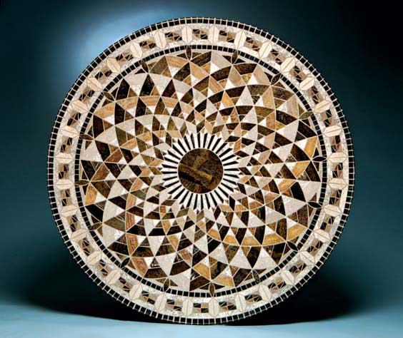 Appraisal: LARGE MOSAIC TABLE TOP Philippines This is a large table