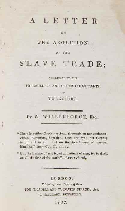 Appraisal: Wilberforce William A Letter on the Abolition of the Slave