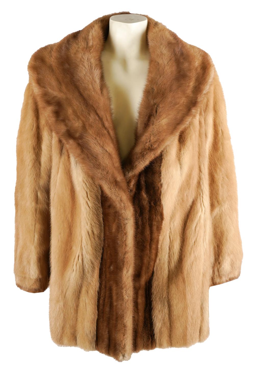 Appraisal: LIGHT BROWN FUR COATno label shoulder width inches inches long