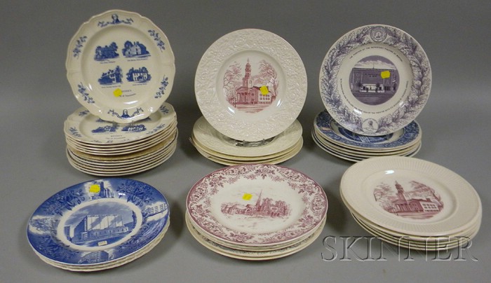 Appraisal: Thirty-nine Assorted Wedgwood Massachusetts Ceramic Plates