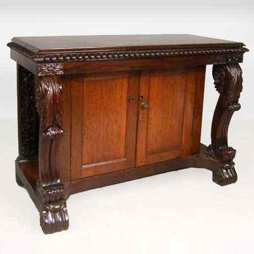 Appraisal: An Anglo Indian William IV Rosewood and Teak Console Cabinet