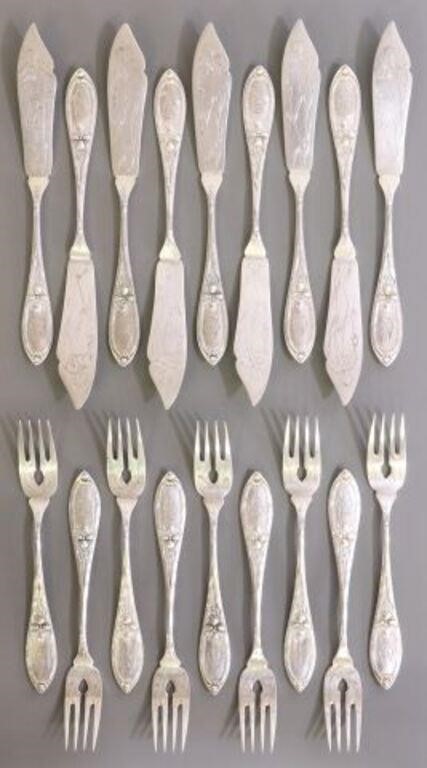 Appraisal: lot of German Jugendstil silver partial flatware service Koch Bergfeld