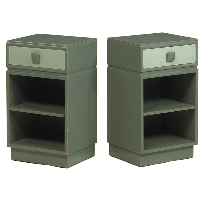 Appraisal: Kittinger Mandarin nightstands pair one drawer above open storage with