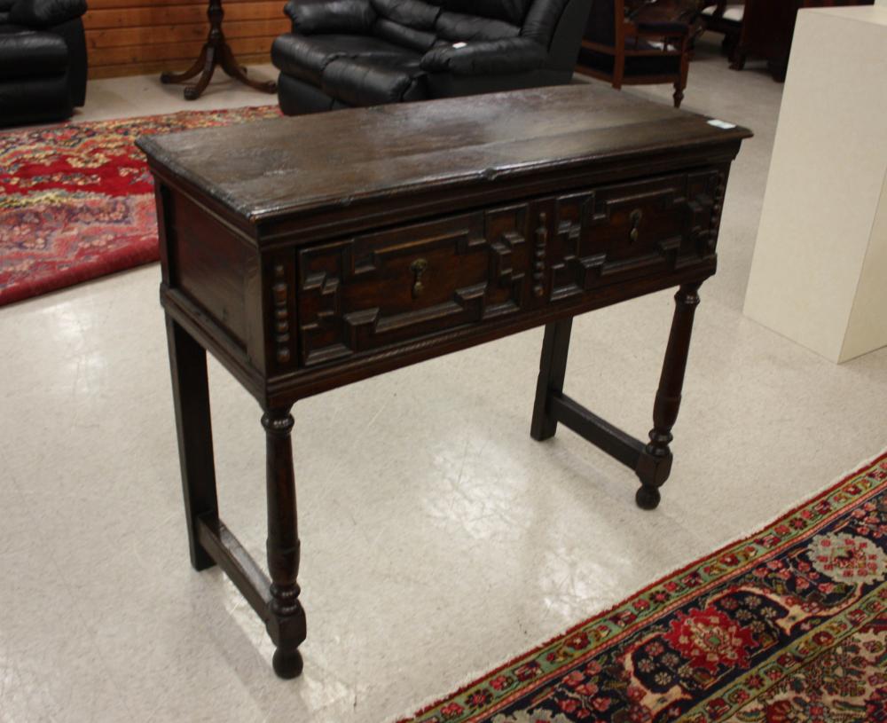 Appraisal: JACOBEAN STYLE OAK CONSOLE TABLE English th century with two