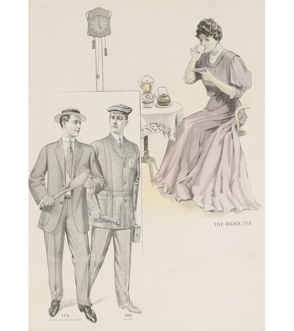 Appraisal: Sackett Wilhelms men's fashion illustration prints each featuring a different