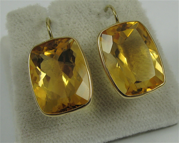 Appraisal: PAIR OF CITRINE AND K GOLD EARRINGS each is set