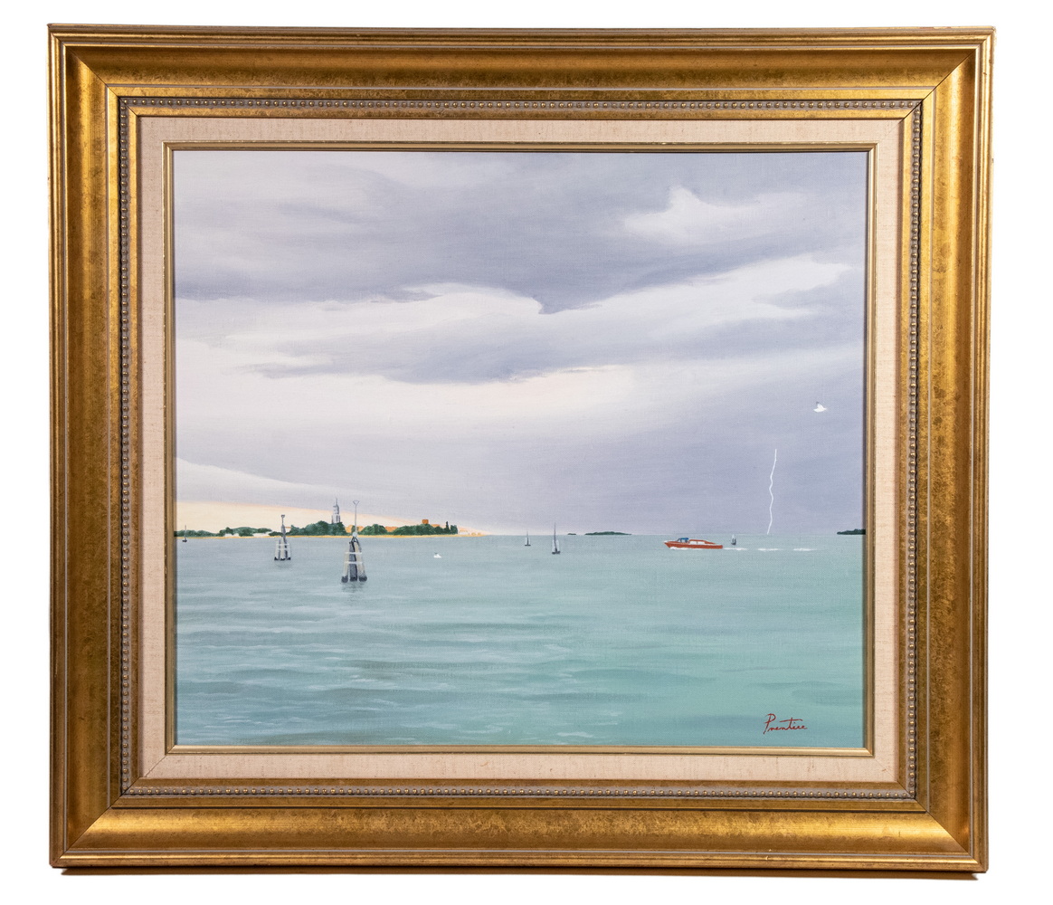 Appraisal: DAVID PRENTICE UK - Bay of Naples - Storm oil