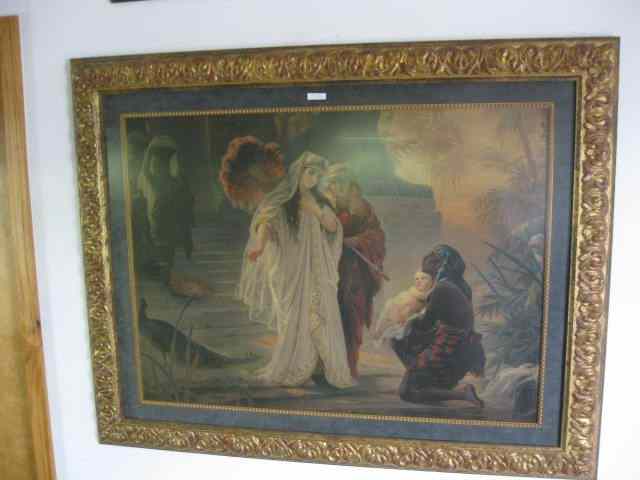 Appraisal: Victorian Egyptian Print of Baby Moses withMiriam handing him to