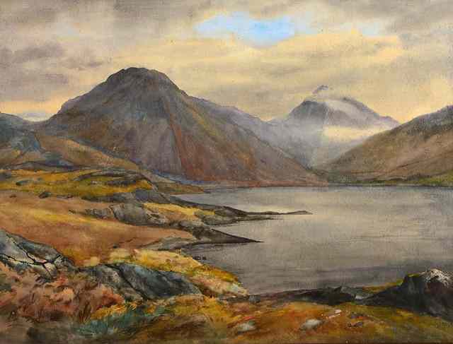 Appraisal: CIRCLE OF ALFRED HEATON COOPER - Lake scene with mountains