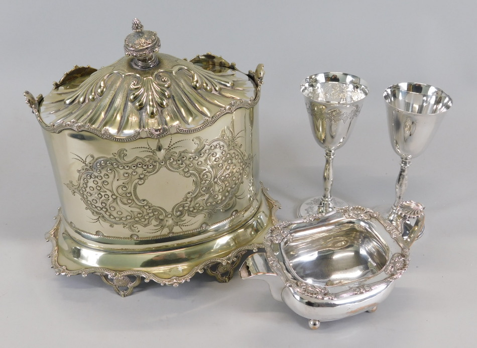 Appraisal: A small collection of silver plate to include a Victorian