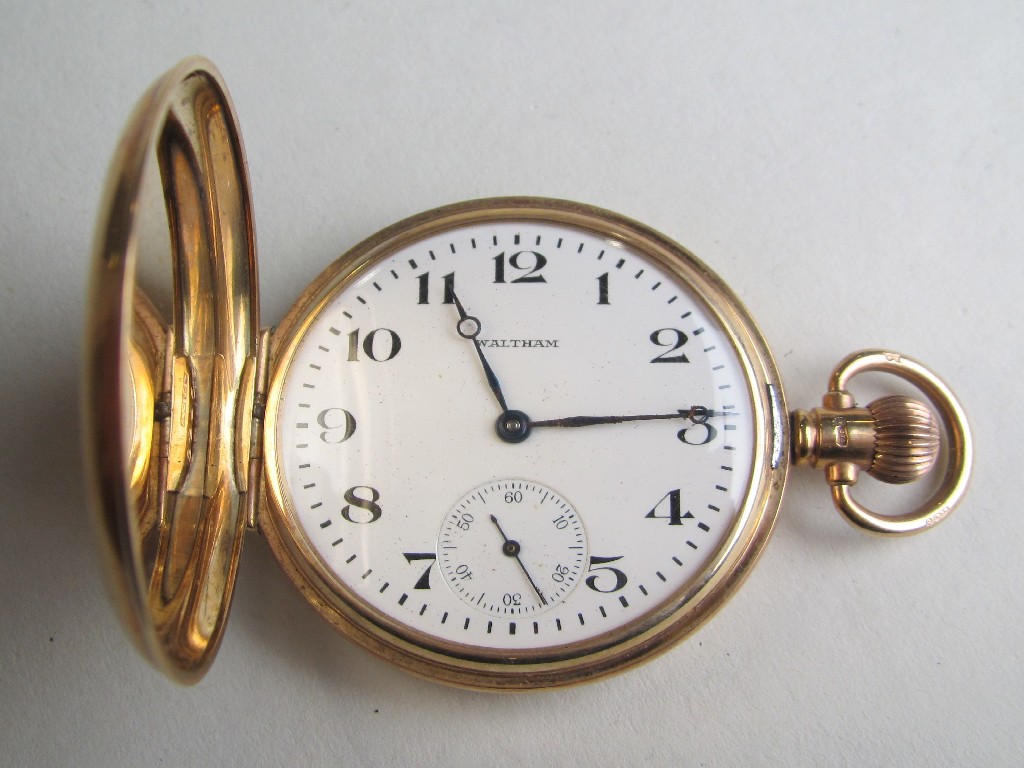 Appraisal: Nine carat gold cased Waltham pocket watch