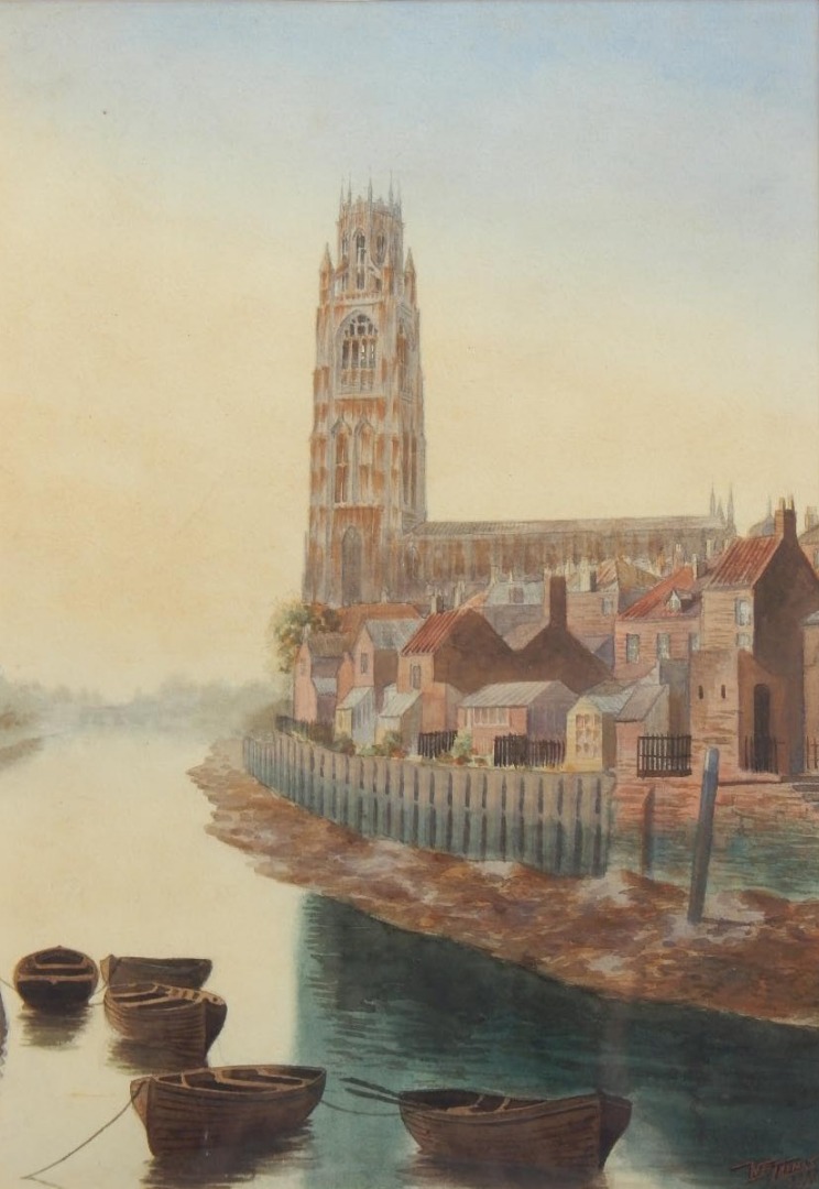 Appraisal: William Bartol Thomas - Boston Stump watercolour signed and dated