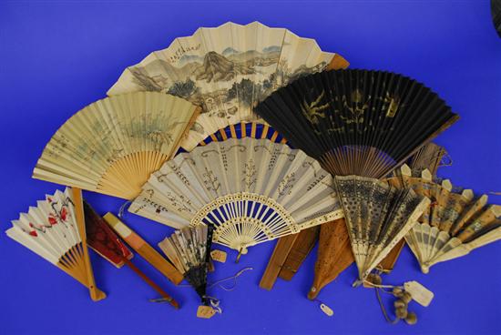 Appraisal: LARGE COLLECTION OF CHINESE AND OTHER FANS including examples in