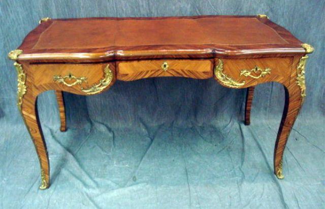 Appraisal: Louis XV Style Leathertop and Bronze Mounted Bureau Plat Desk