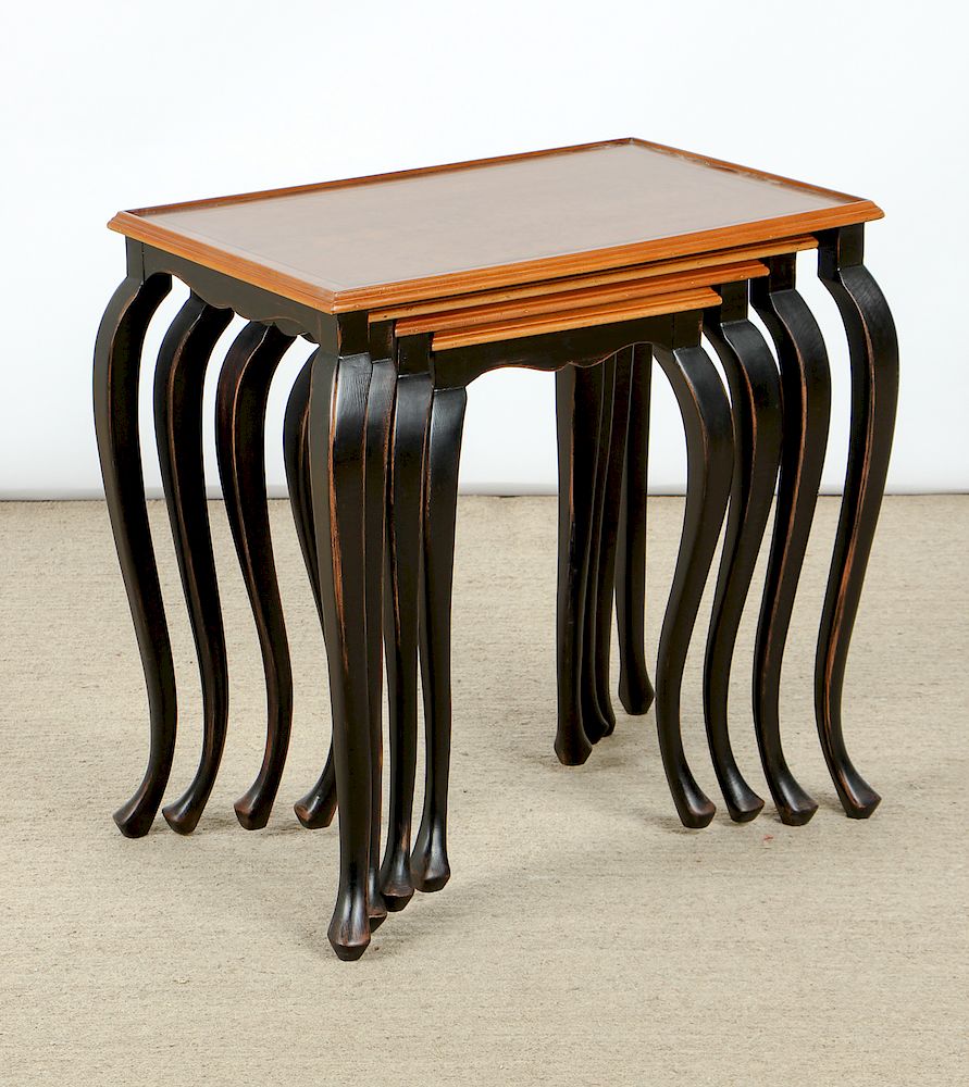 Appraisal: Set of Modern Cabriole Nesting Tables Modern Cabriole Nesting Tables