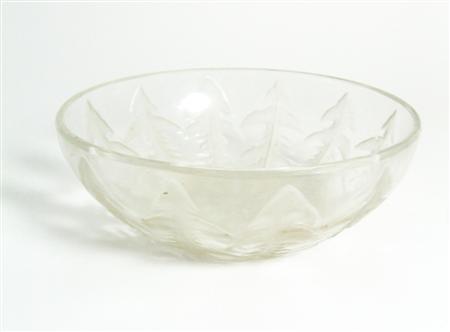 Appraisal: LALIQUE 'PISSENLIT' CIRCULAR BOWL DESIGNED clear and frosted glass moulded