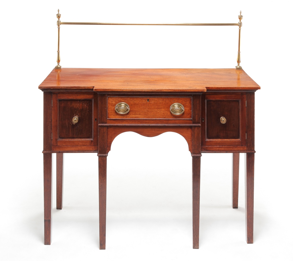 Appraisal: ENGLISH HEPPLEWHITE STYLE SIDEBOARD Second half th century mahogany with